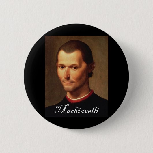 Machiavelli mit Blackadder Schriftart Button (Vorderseite)