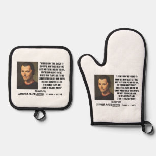 Machiavelli Prinz Imitate Fox und das Zitat der Lö Ofenhandschuh & Topflappen-Set