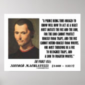 Machiavelli Prinz Imitate Fox und das Zitat der Lö Poster (Vorne)