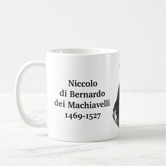 Machiavelli-Zitat über Intellekt Kaffeetasse (Links)