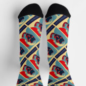 Machiavellian (Machiavelli-Poster im Obama-Stil) Socken (Oben)