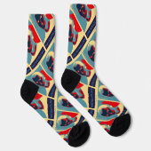 Machiavellian (Machiavelli-Poster im Obama-Stil) Socken (Rechts)