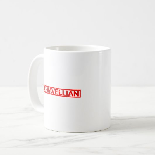 machiavellische Briefmarke Kaffeetasse (Vorderseite Links)