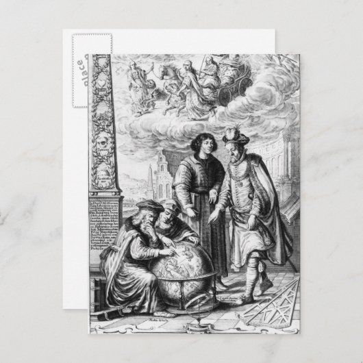 "Machina Coelestis" von Johannes Hevelius, Postkarte (Vorne/Hinten)