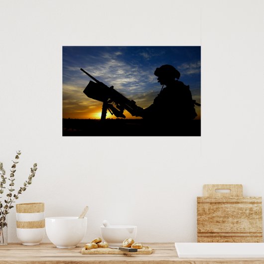 Machine Gunner Poster (Küche)