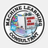 Machine Learning (KI) - Berater Runder Aufkleber (Vorderseite)