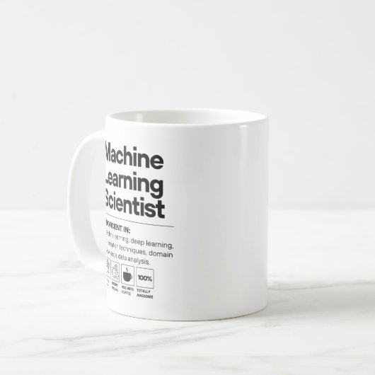 Machine Learning Scientist Kaffeetasse (Vorderseite Links)