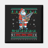 Machine Santa Claus Gun Lover Ugly Christmas Sweat Magnet (Vorne)