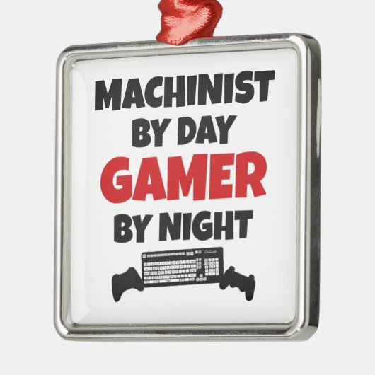 Machinist by Day Gamer by Night Ornament Aus Metall (Links)