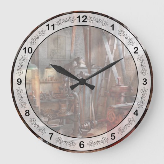 Machinist - Die moderne Werkstatt Große Wanduhr (Vorderseite)
