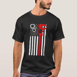 Machinist Flag Tools Cnc Machine Operator Machinin T-Shirt