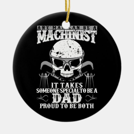 Machinist Funny Joke Spaß CNC Vater Geschenk Keramik Ornament (Vorne)