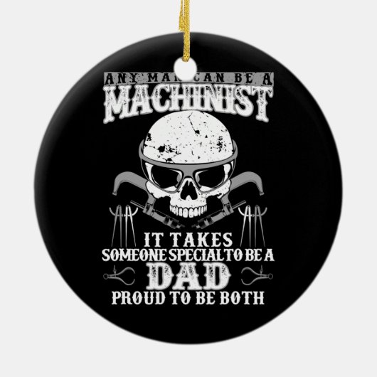 Machinist Funny Joke Spaß CNC Vater Geschenk Keramik Ornament (Hinten)