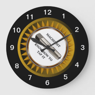Machinist know how to tap it Wall Clock Große Wanduhr