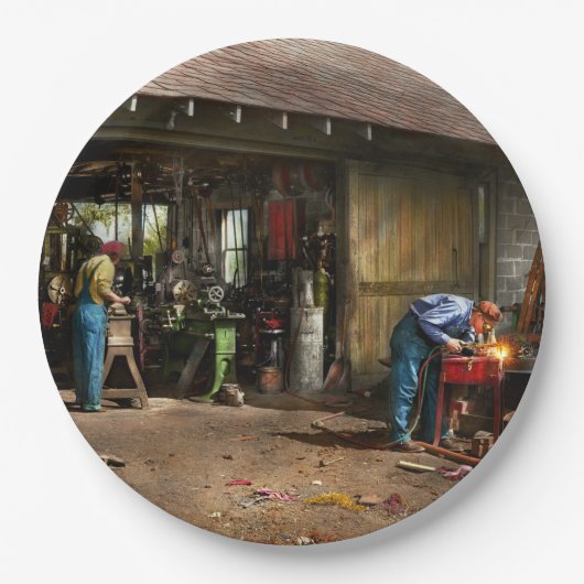 Machinist - Maschinen im Hinterhof 1942 Pappteller (Vorderseite)