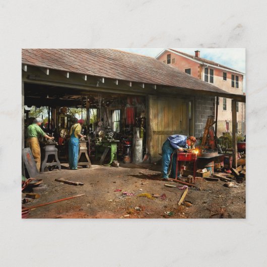 Machinist - Maschinen im Hinterhof 1942 Postkarte (Vorderseite)