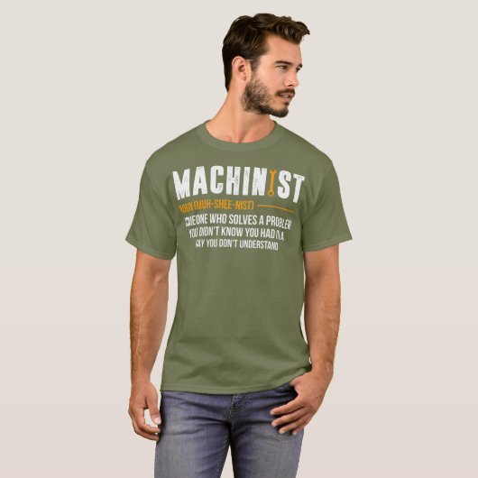 Machinist Noun CNC Operator Funny CNC Machine T-Shirt (Vorne ganz)
