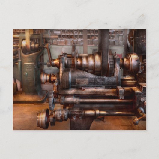 Machinist - Steampunk - 5-Gang-Halbautomat Postkarte (Vorderseite)