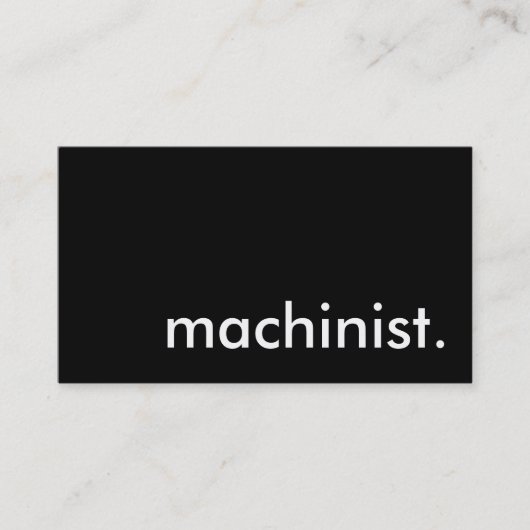 Machinist. Visitenkarte (Vorderseite)
