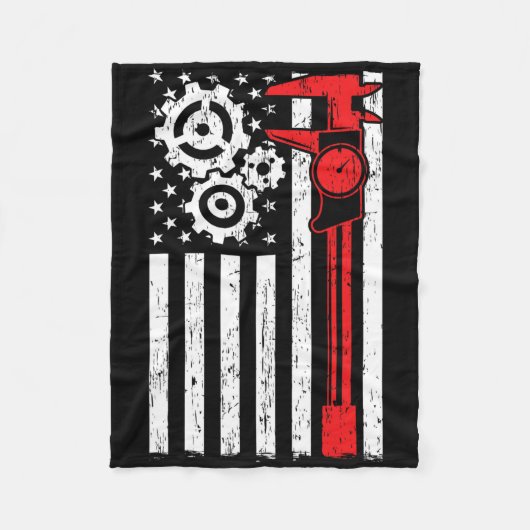 Machinistin, Patriotic Machine Tools Operator Inde Fleecedecke (Vorderseite)