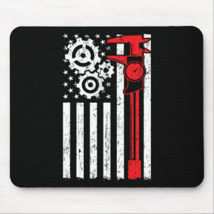 Machinistin, Patriotic Machine Tools Operator Inde Mousepad