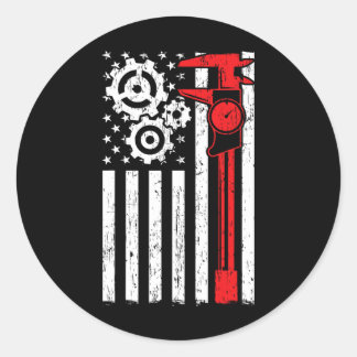 Machinistin, Patriotic Machine Tools Operator Inde Runder Aufkleber