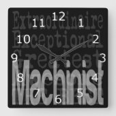 Machinistin Quadratische Wanduhr (Vorderseite)