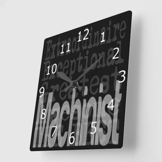 Machinistin Quadratische Wanduhr (Winkel)