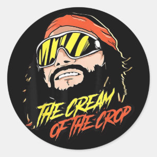 Macho Cream of Crop Oh ja Retro lustig Vintag Runder Aufkleber