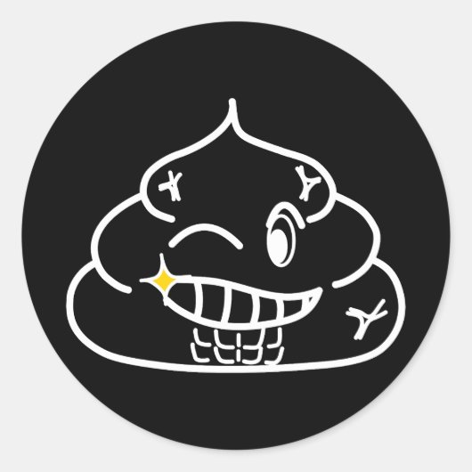 Macho Kackte - Brootsch the PooPoo Runder Aufkleber (Vorderseite)