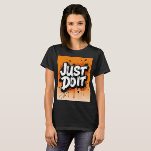 Mach's einfach Graffiti-Typografie Grafik-T-Shirt T-Shirt