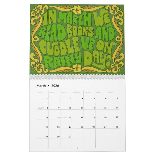 Mach's! Groovy Lettering Calendar Kalender (Mär 2026)