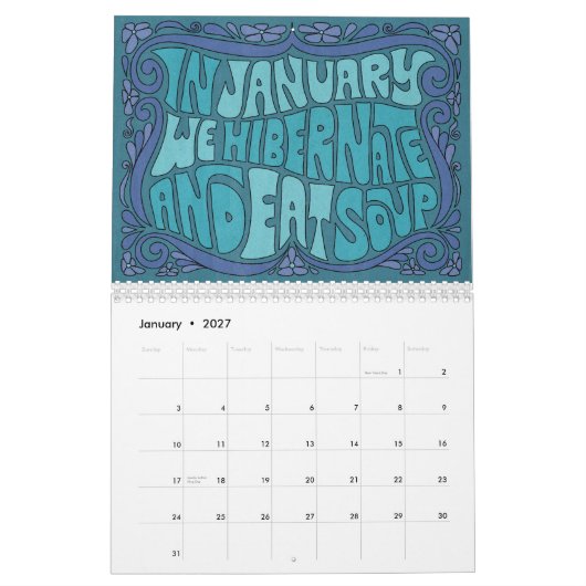 Mach's! Groovy Lettering Calendar Kalender (Jan 2027)