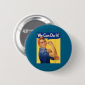 Mach's Kann Es Rosie Riveter Feministin Button (Vorne & Hinten)
