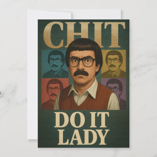 Mach's, Lady Meme – Lustiges Retro-Zitat-Design Einladung (Vorderseite)
