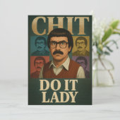 Mach's, Lady Meme – Lustiges Retro-Zitat-Design Einladung (Stehend Vorderseite)