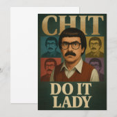 Mach's, Lady Meme – Lustiges Retro-Zitat-Design Einladung (Vorne/Hinten)