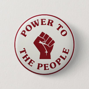 Macht dem Volk Erhobene Faust Protest Widerstand Button