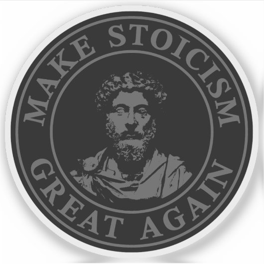 Macht den Stoikismus wieder groß (grau) Aufkleber (Vorderseite)