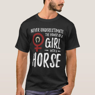 Macht der Mädchen-Pferd-Feministischen Pferdemutte T-Shirt
