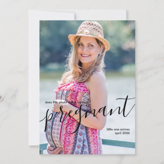 Macht dieses Foto mich schwanger erscheinen? Ankündigung (Vorderseite)