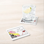 "Macht Diva Zeit, meine Damen!" Rechteckiger Pappuntersetzer (Vor Ort)