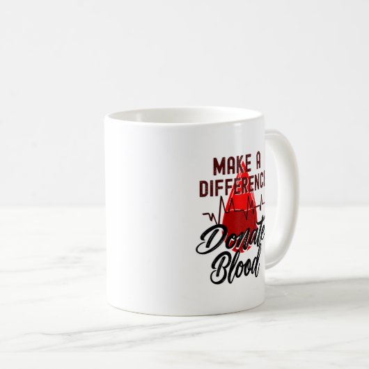 Macht einen Unterschied, spendet Blut, Blutspender Kaffeetasse (VorderseiteRechts)