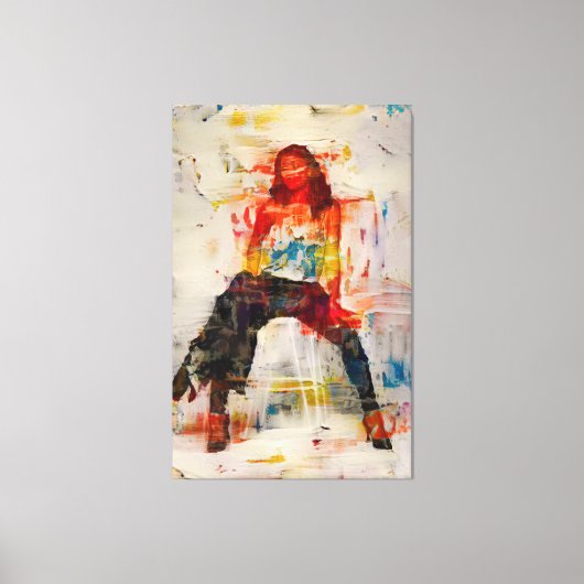 Macht Frauen Abstrakte Silhouette Leinwand Kunst (Vorderseite)