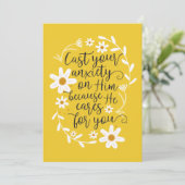 Macht Ihm eure Angst aus, weil er sich kümmert Karte (Stehend Vorderseite)