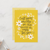 Macht Ihm eure Angst aus, weil er sich kümmert Karte (Vorderseite/Rückseite Beispiel)