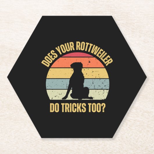 Macht Ihr Rottweiler auch Tricks? Untersetzer (Vorderseite)