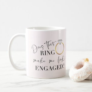 Macht mich dieser Ring Verlobt kalligrafisch ausse Kaffeetasse