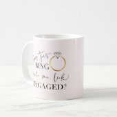 Macht mich dieser Ring Verlobt kalligrafisch ausse Kaffeetasse (Vorderseite Links)