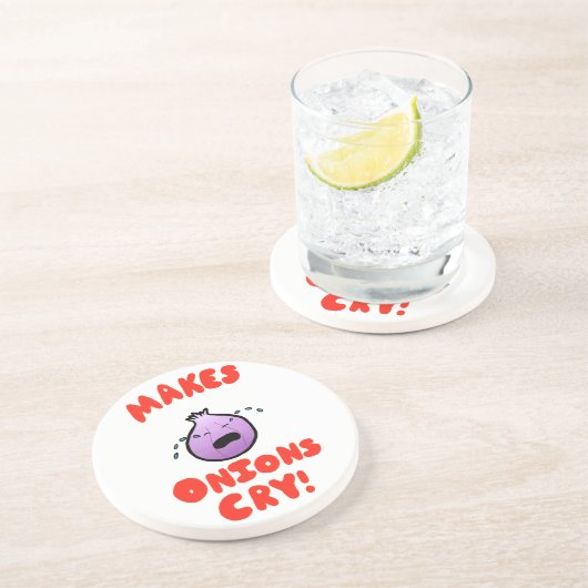 Macht Onions weinen! Getränkeuntersetzer (Seite)